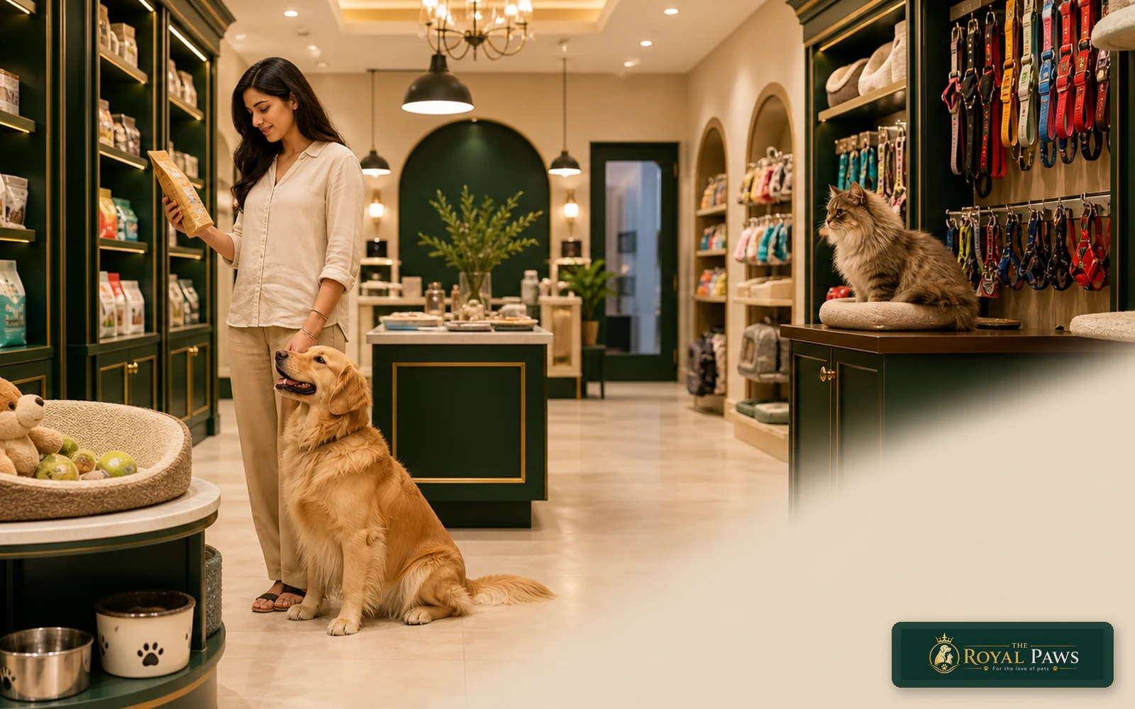 Pet-friendly retail store interior for dogs, cats, and pet parents at The Royal Paws
